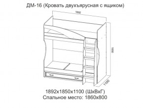 ДМ-16 Кровать двухъярусная с ящиком в Перми - perm.magazin-mebel74.ru | фото