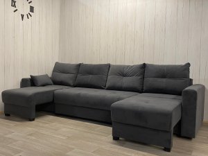 Диван Комфорт-6 (2+1К+1К) НПБ, велюр Monaco 7 grafit в Перми - perm.magazin-mebel74.ru | фото