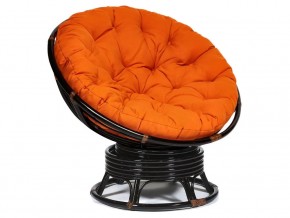 Кресло-качалка Papasan w 23/01 B с подушкой Antique brown, ткань Оранжевый в Перми - perm.magazin-mebel74.ru | фото