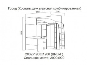 Кровать двухъярусная комбинированная в Перми - perm.magazin-mebel74.ru | фото